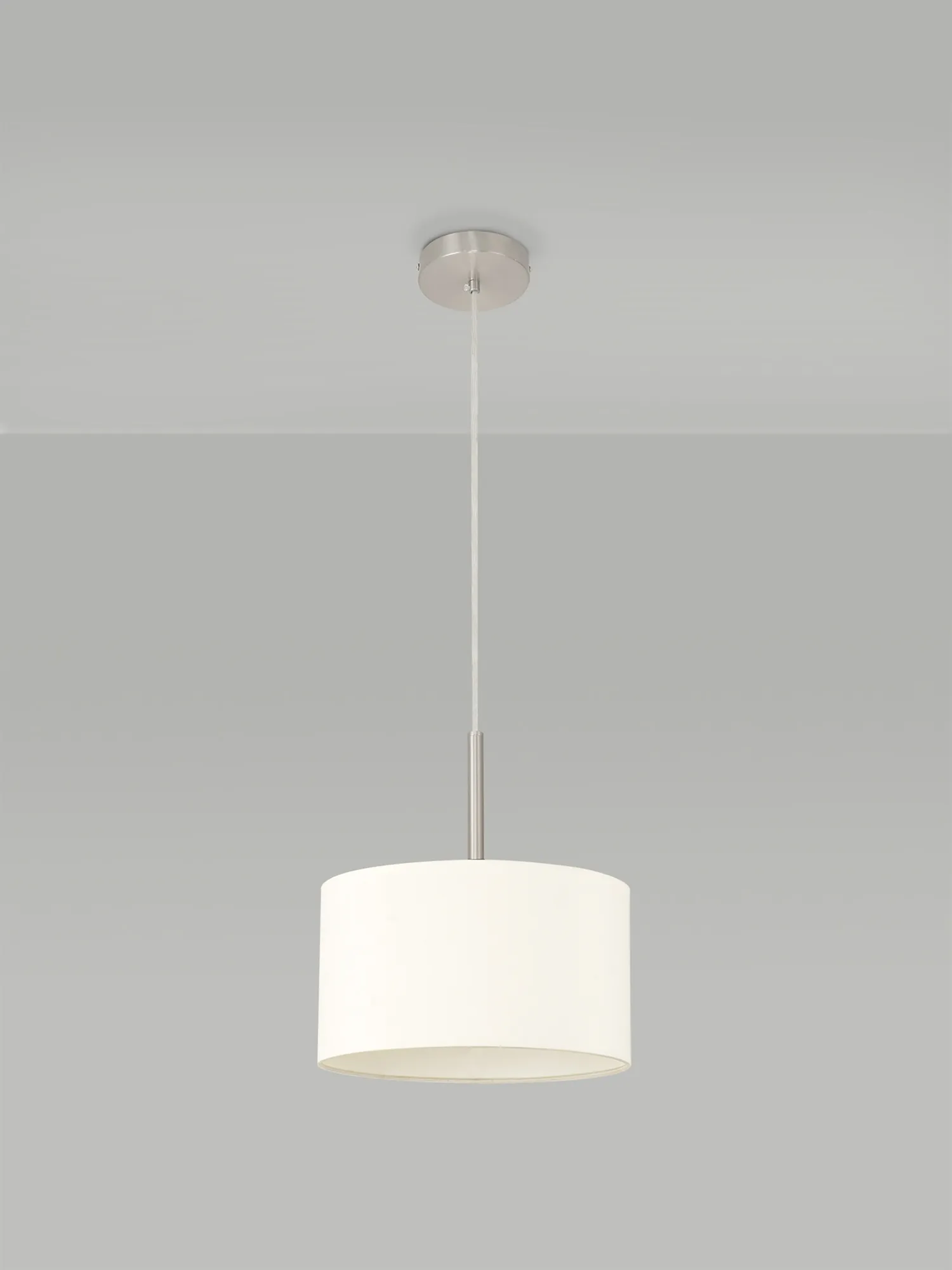 Baymont 30cm Pendant 1 Light Satin Nickel, Ivory Pearl DK0279  Deco Baymont SN IV